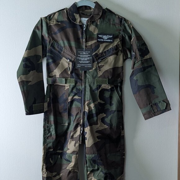 NWT Children's Fostex Garments Camouflage Flight Suit Hunting Coveralls Size S/6 - Picture 1 of 5